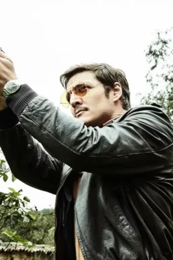 Pedro Pascal Narcos S2 Black Leather Jacket