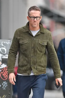 Ryan Reynolds Suede Leather Jacket