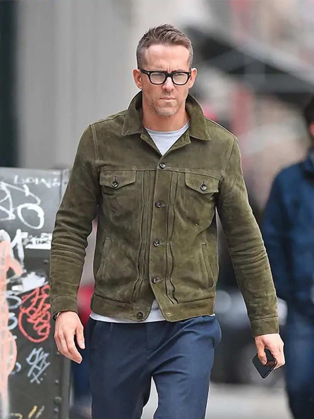 Ryan Reynolds Suede Leather Jacket