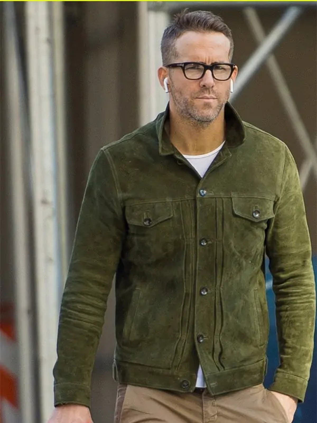 Ryan Reynolds Suede Leather Jacket