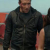Terminator Genisys Jai Courtney Black Leather Bomber Jacket