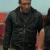 Terminator Genisys Jai Courtney Black Leather Bomber Jacket