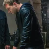 Terminator Genisys Jai Courtney Black Leather Bomber Jacket