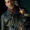 The Walking Dead S11 Jeffrey Dean Morgan Black Leather Jacket