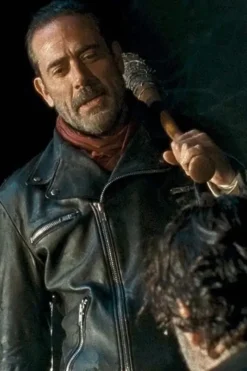 The Walking Dead S11 Jeffrey Dean Morgan Black Leather Jacket