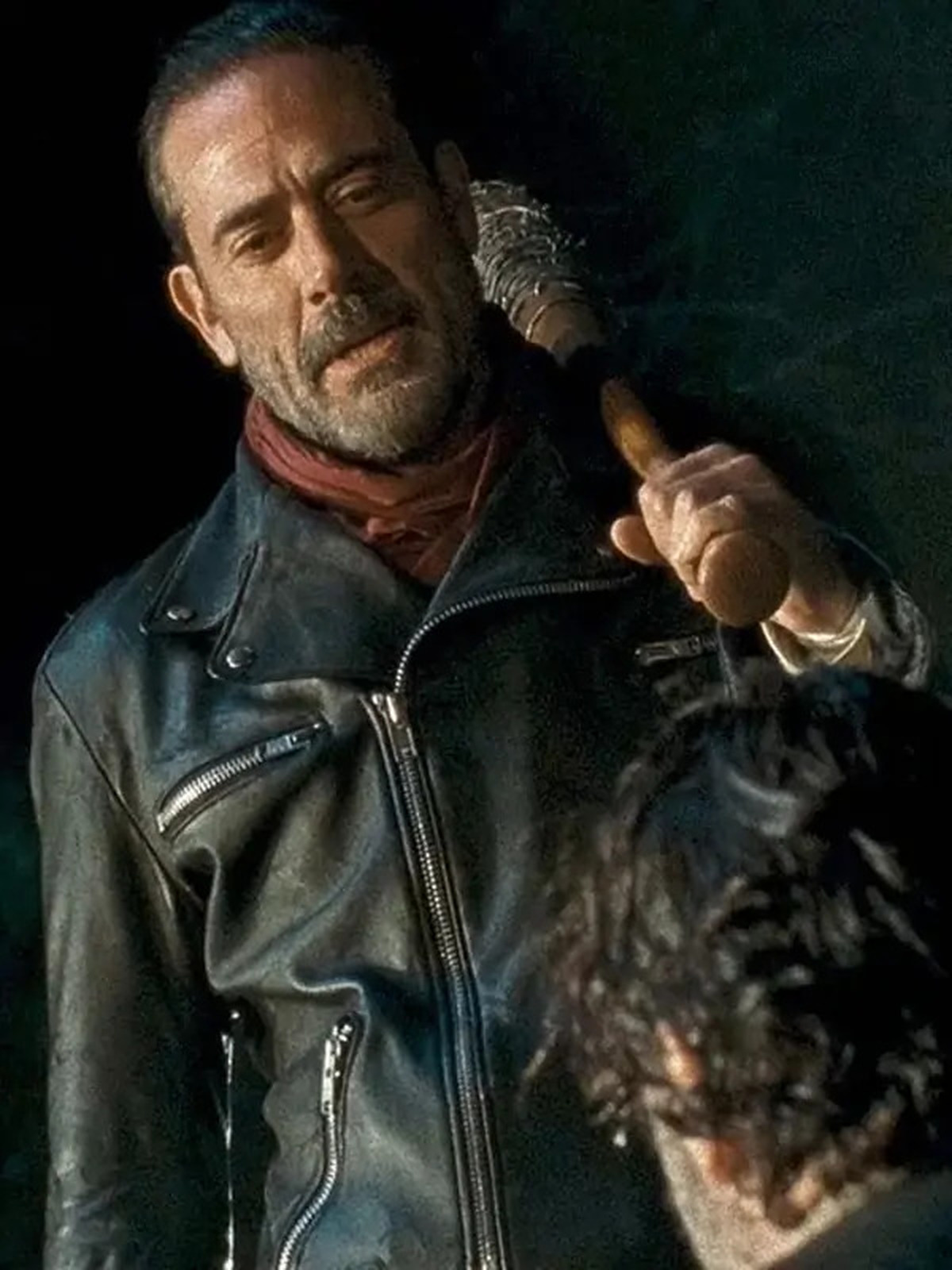 The Walking Dead S11 Jeffrey Dean Morgan Black Leather Jacket