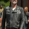 The Walking Dead S11 Jeffrey Dean Morgan Black Leather Jacket