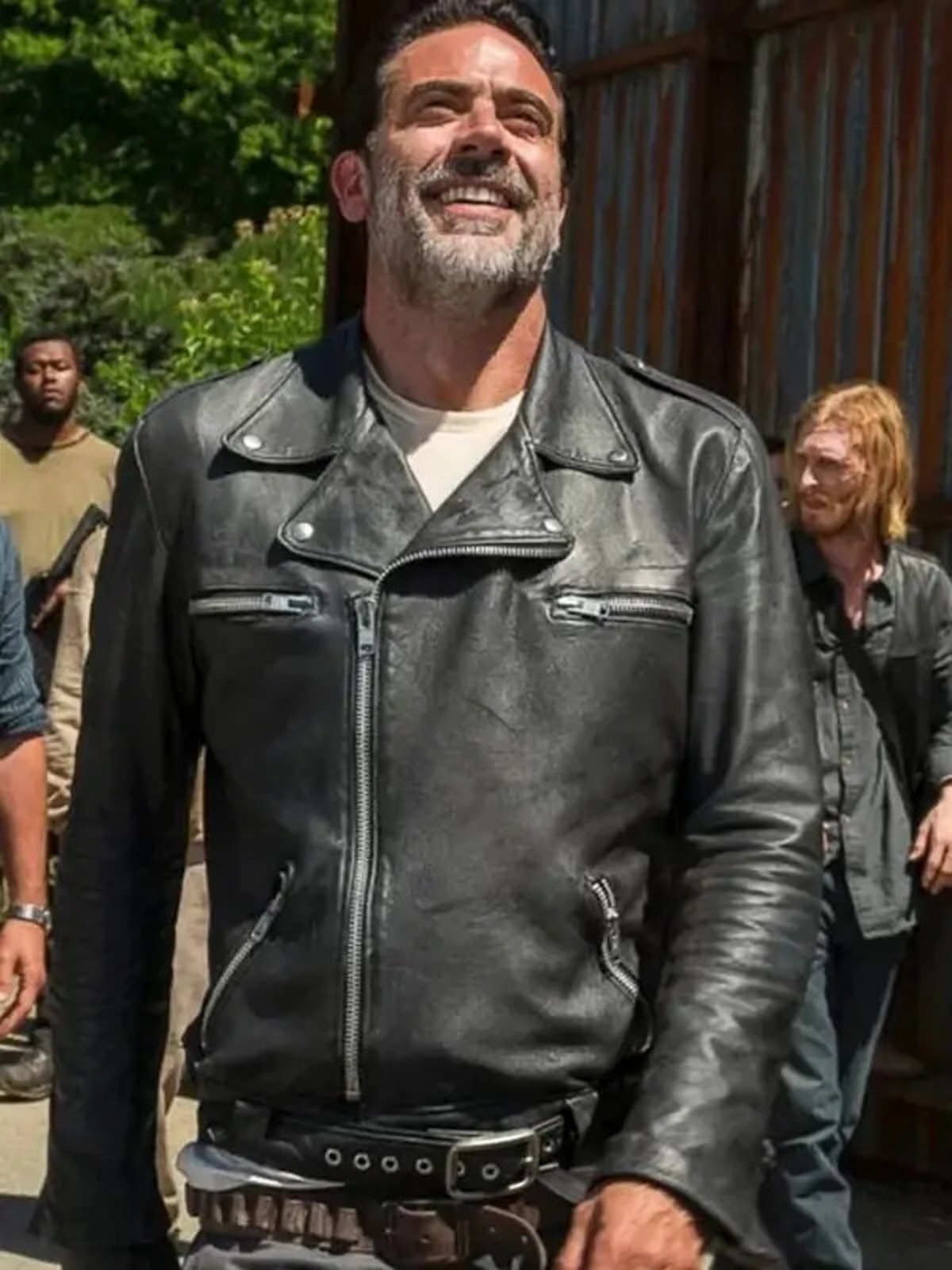 The Walking Dead S11 Jeffrey Dean Morgan Black Leather Jacket