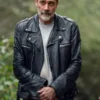 The Walking Dead S11 Jeffrey Dean Morgan Black Leather Jacket
