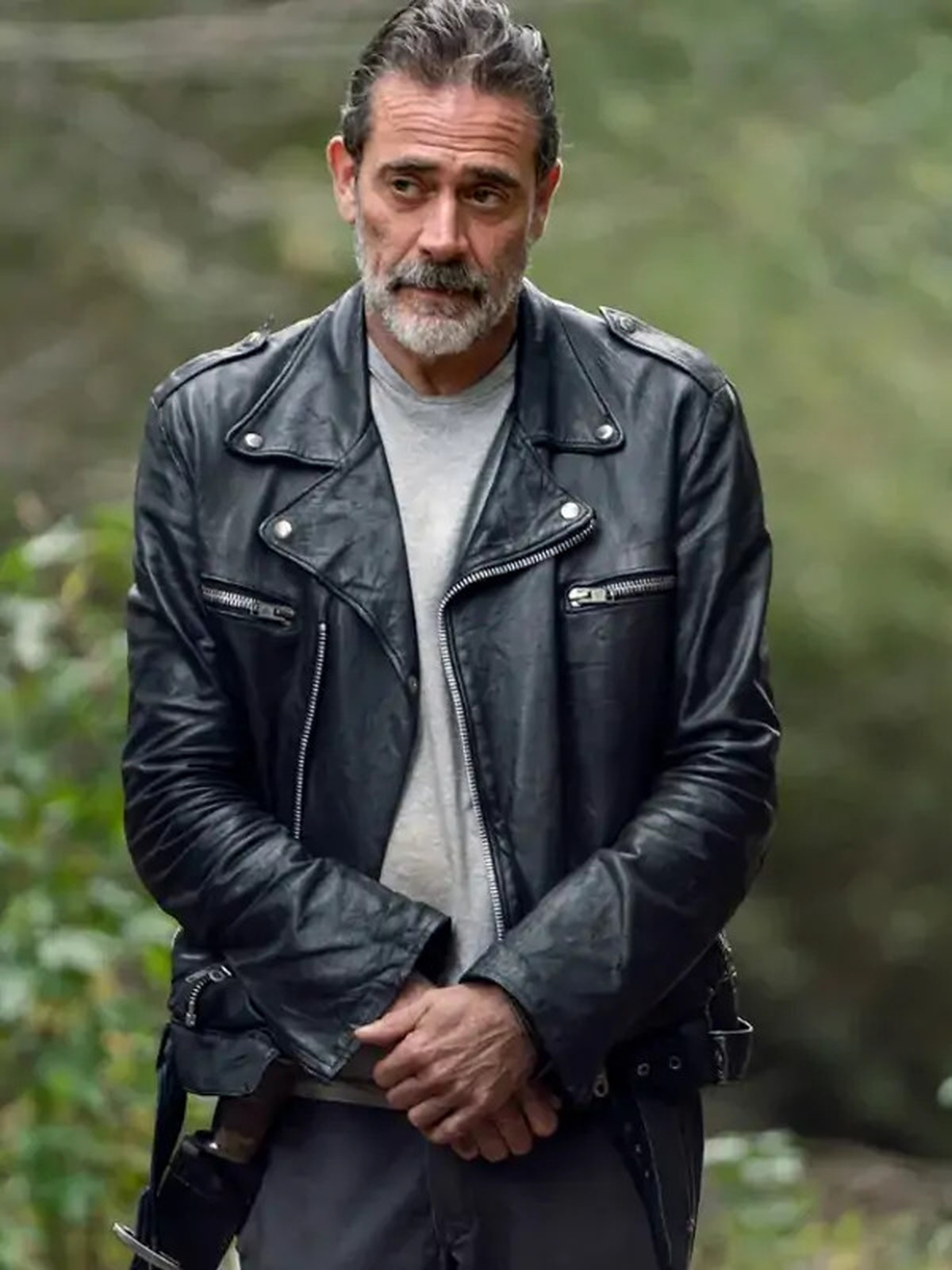 The Walking Dead S11 Jeffrey Dean Morgan Black Leather Jacket