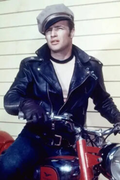 The Wild One Marlon Brando Black Leather Jacket