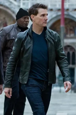 Tom Cruise Mission Impossible Dead Reckoning Black Leather Jacket