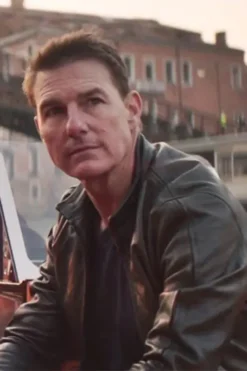 Tom Cruise Mission Impossible Dead Reckoning Black Leather Jacket