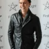 Tom Hiddleston Black Leather Trucker Jacket