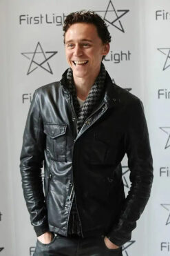 Tom Hiddleston Black Leather Trucker Jacket