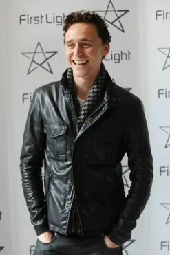 Tom Hiddleston Black Leather Trucker Jacket