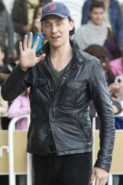 Tom Hiddleston Black Leather Trucker Jacket