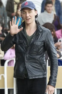 Tom Hiddleston Black Leather Trucker Jacket