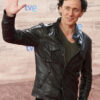 Tom Hiddleston Black Leather Trucker Jacket