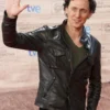Tom Hiddleston Black Leather Trucker Jacket