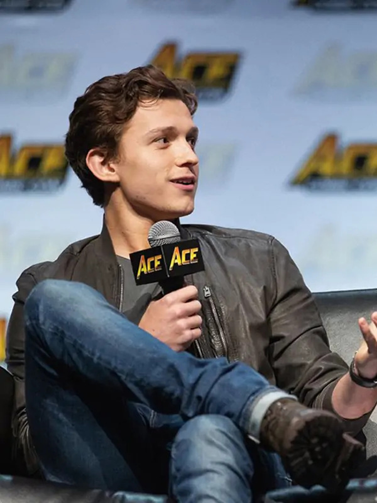 ACE Comic Con Tom Holland Bomber Leather Jacket