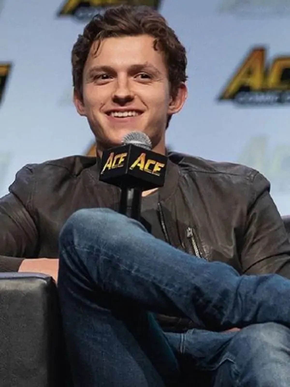 ACE Comic Con Tom Holland Bomber Leather Jacket
