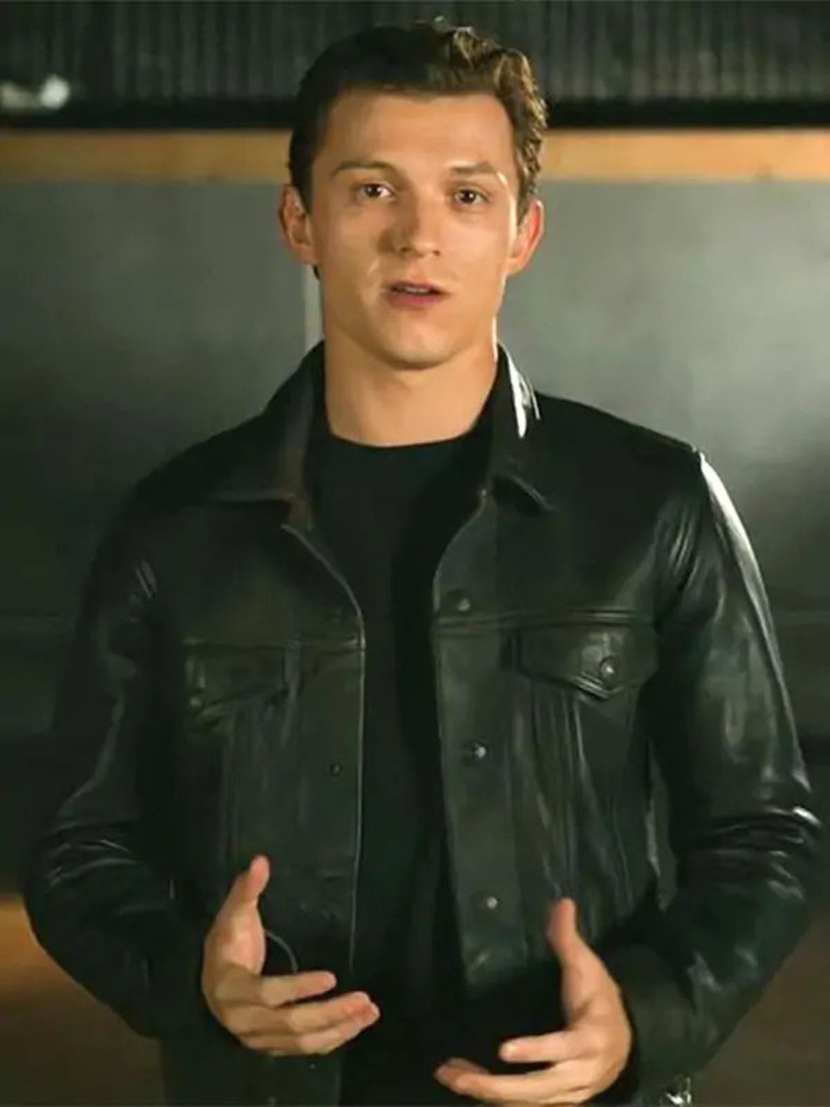 Uncharted Tom Holland Black Leather Jacket