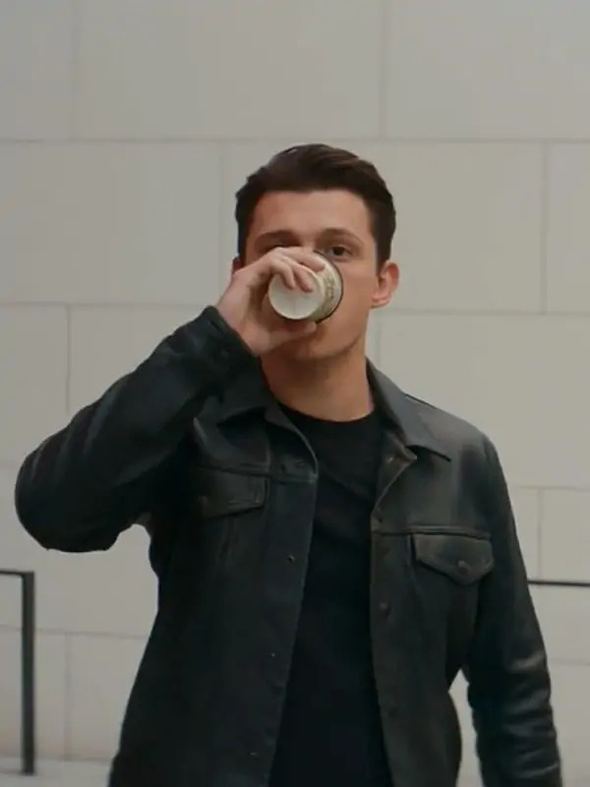 Uncharted Tom Holland Black Leather Jacket