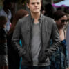 Vampire Diaries Paul Wesley Black Leather Jacket