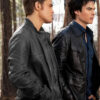 Vampire Diaries Paul Wesley Black Leather Jacket