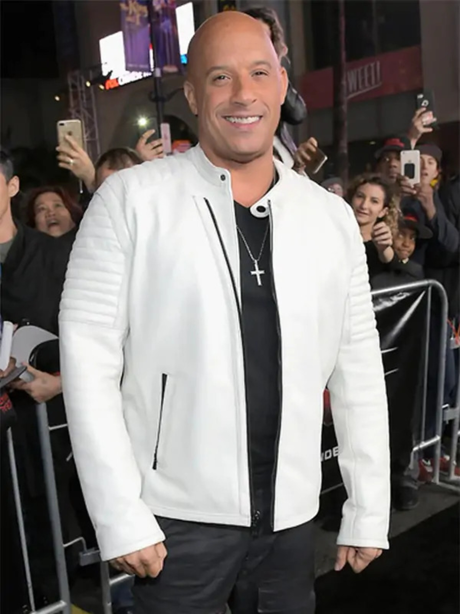 Vin Diesel xXx Premiere White Leather Jacket