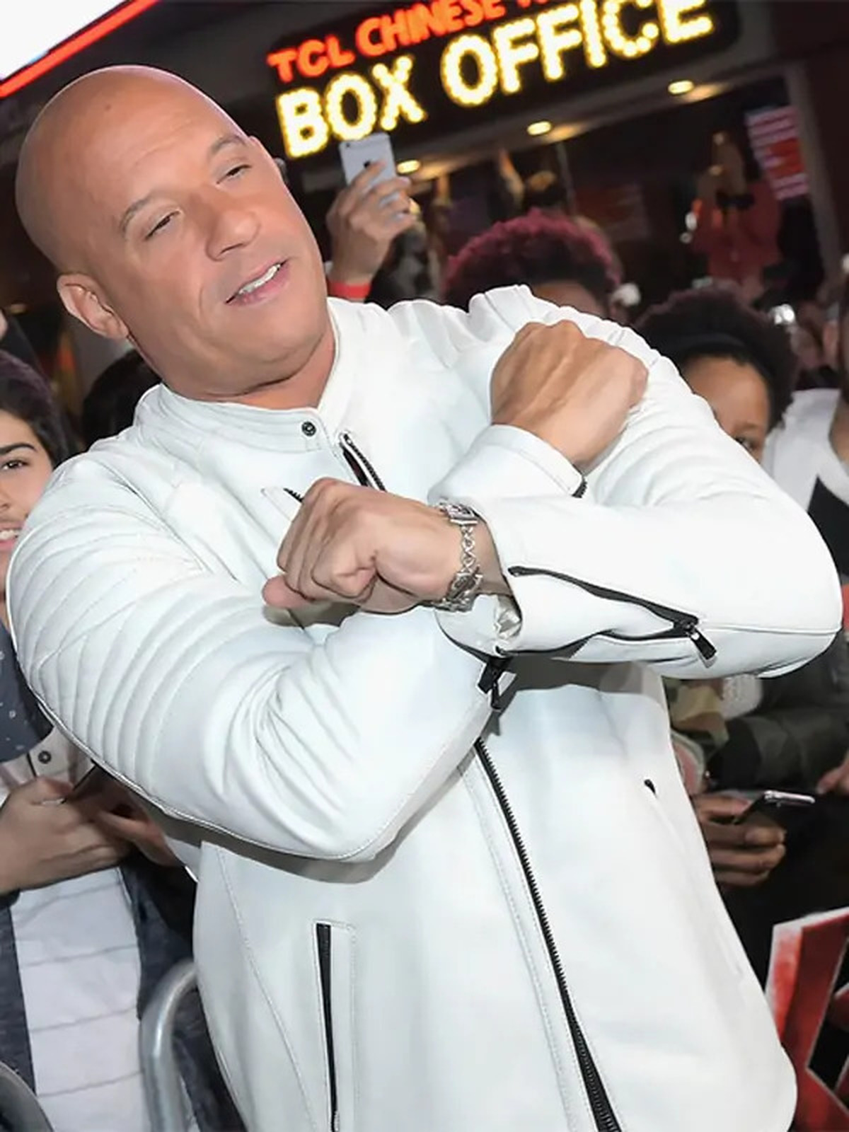 Vin Diesel xXx Premiere White Leather Jacket