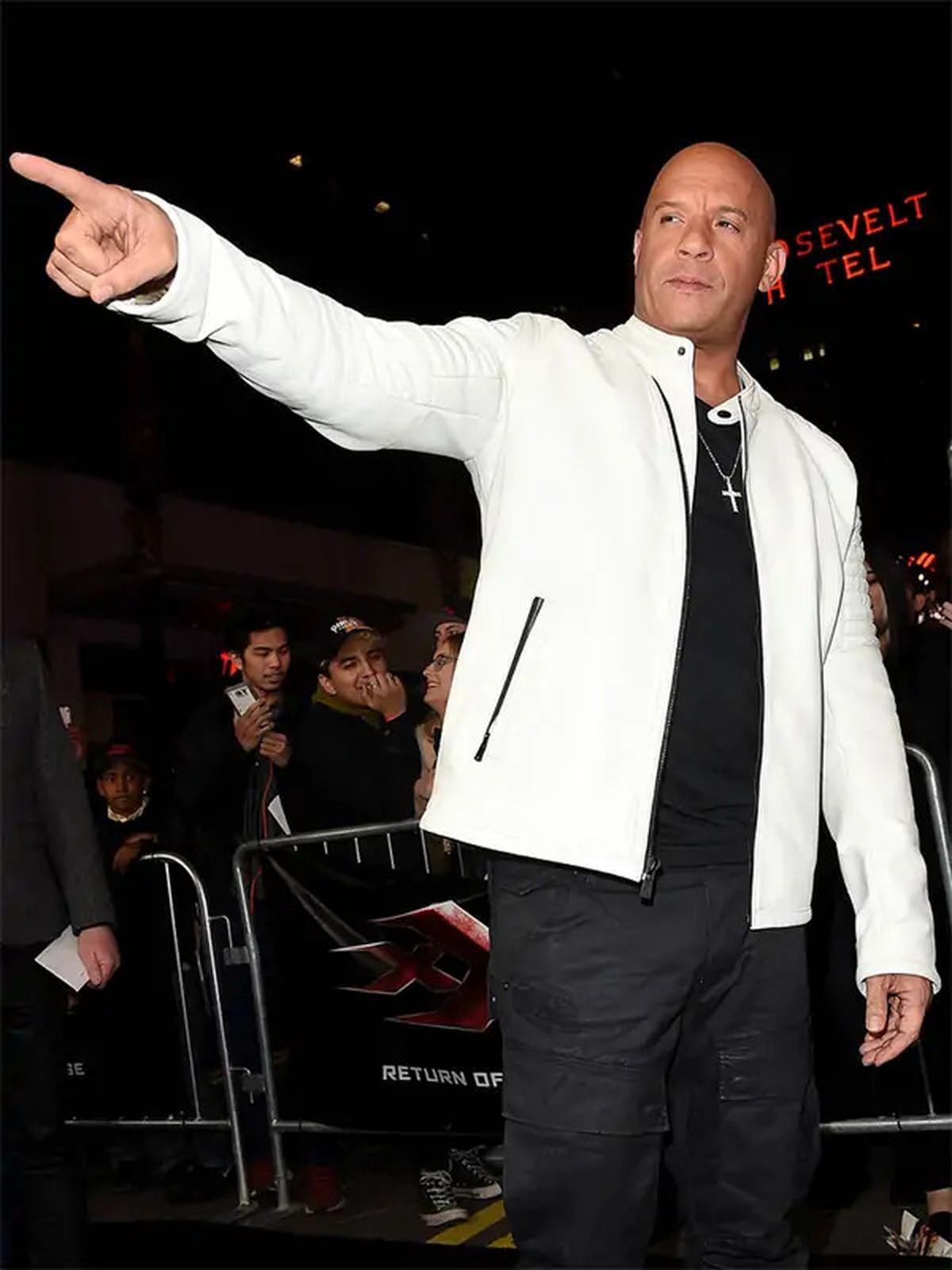 Vin Diesel xXx Premiere White Leather Jacket