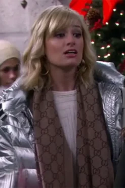 2 Broke Girls S4 Beth Behrs Silver Puffer Jacket