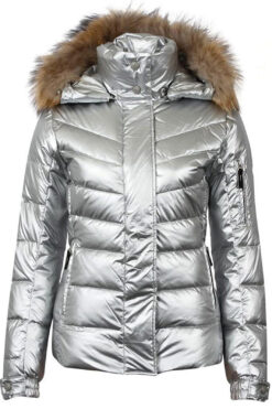 2 Broke Girls S4 Beth Behrs Silver Puffer Jacket