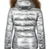 2 Broke Girls S4 Beth Behrs Silver Puffer Jacket