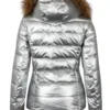 2 Broke Girls S4 Beth Behrs Silver Puffer Jacket