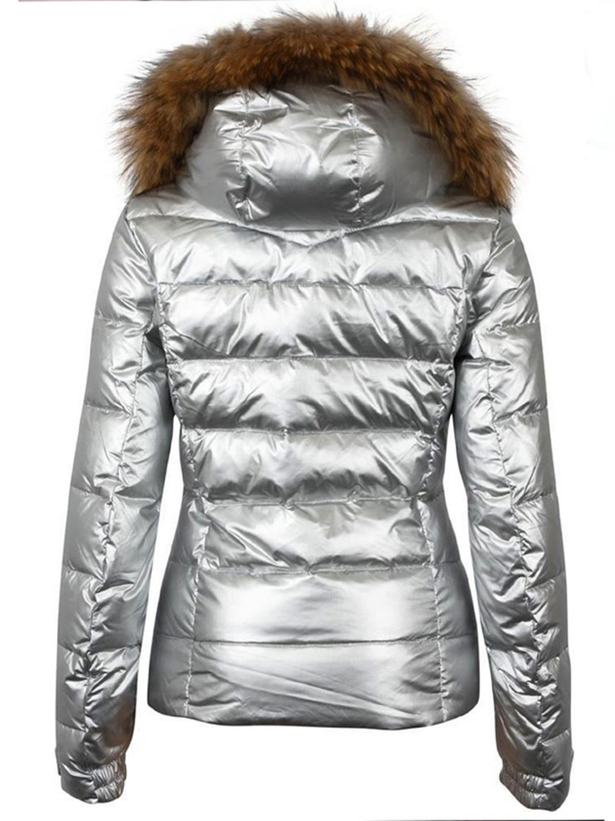 2 Broke Girls S4 Beth Behrs Silver Puffer Jacket
