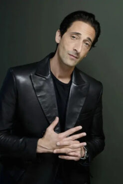 Adrien Brody Black Leather Blazer