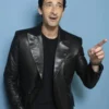 Adrien Brody Black Leather Blazer