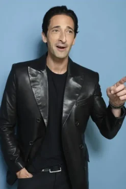 Adrien Brody Black Leather Blazer
