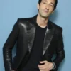 Adrien Brody Black Leather Blazer