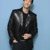 Adrien Brody Black Leather Blazer