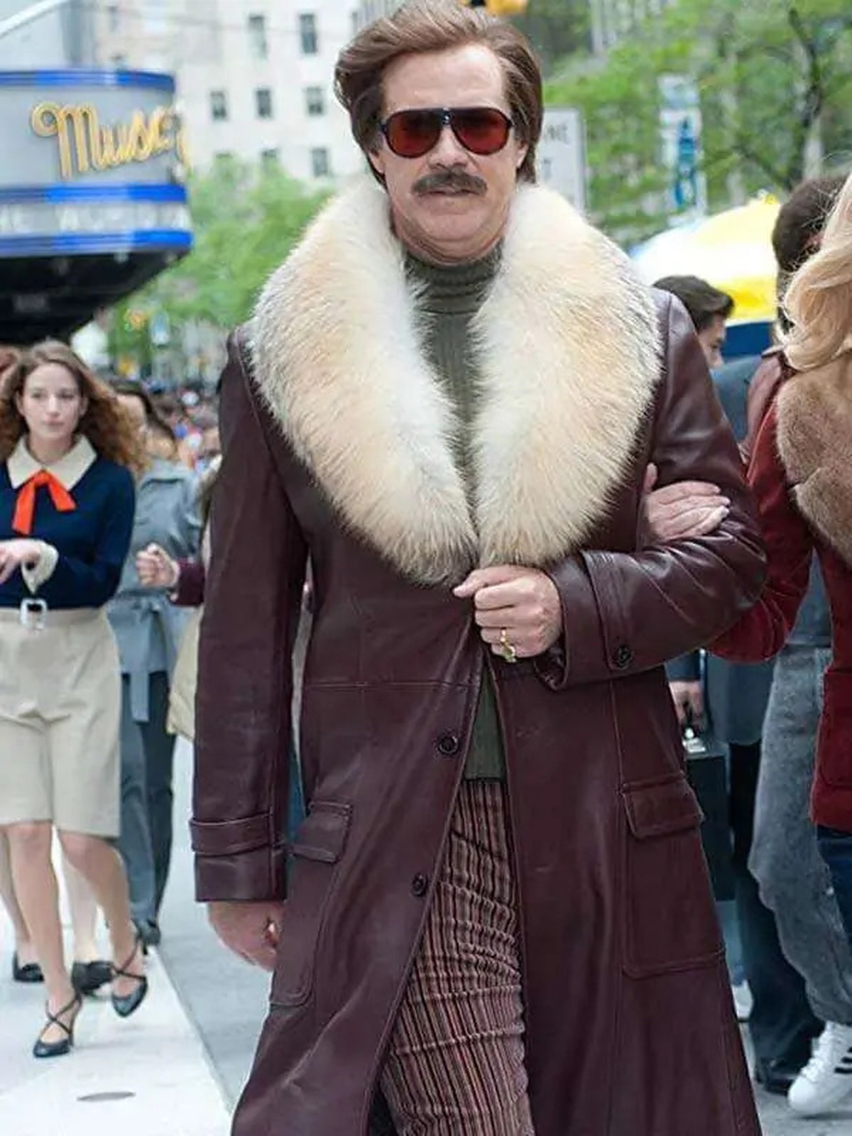 Anchorman 2 The Legend Continues Will Ferrell Leather Coat