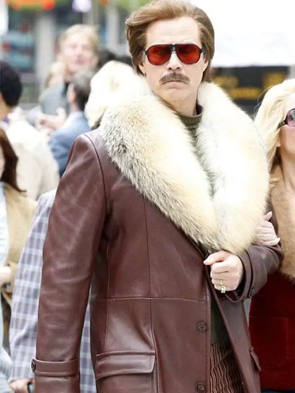 Anchorman 2 The Legend Continues Will Ferrell Leather Coat