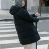Billie Eilish Long Hooded Black Puffer Coat