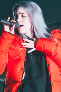 Billie Eilish Orange Parachute Puffer Hooded Jacket