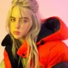 Billie Eilish Orange Parachute Puffer Hooded Jacket