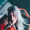 Billie Eilish Orange Parachute Puffer Hooded Jacket