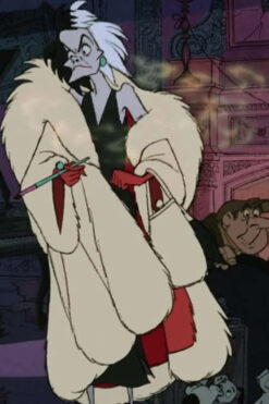Cruella De Vil 101 Dalmatians Shearling Costume Coat